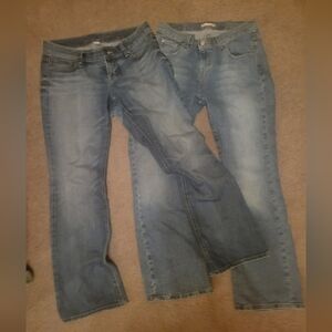 2 Pairs Women Size 12 Curvy Jeans 1 - Loft 1-Levi Both Good Preloved Condition